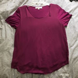 Magenta crew neck top